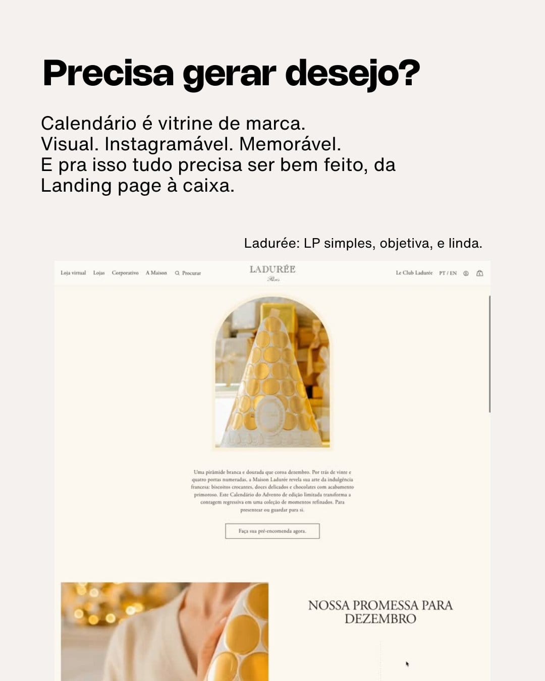 Card sobre construção de desejo visual em calendários do advento