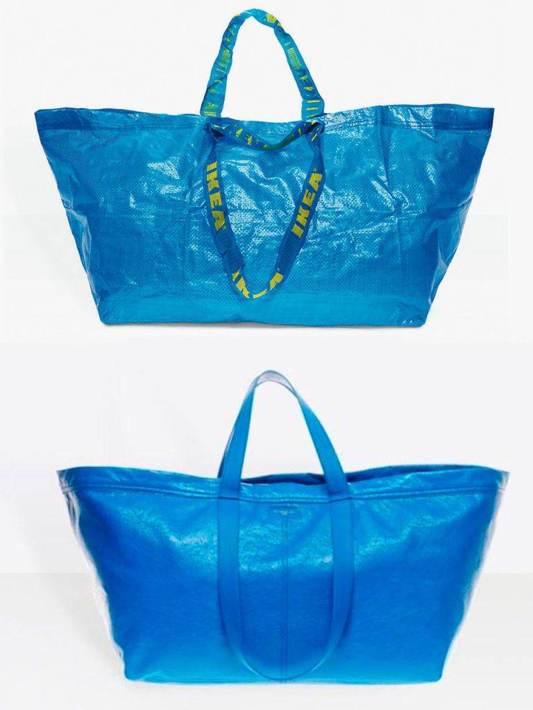 Sacola IKEA Frakta azul em polipropileno com alças amarelas